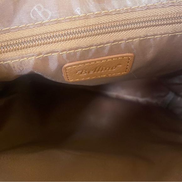 Leather And Canvas Backpack Georgia O’Keffe Museum Logo By Bellino - Picture 10 of 12